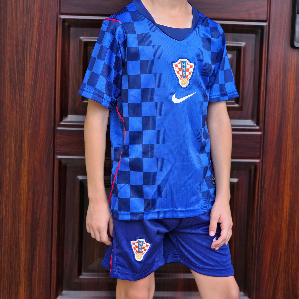 Uniforme Niño Croacia Visitante 2026 Azul