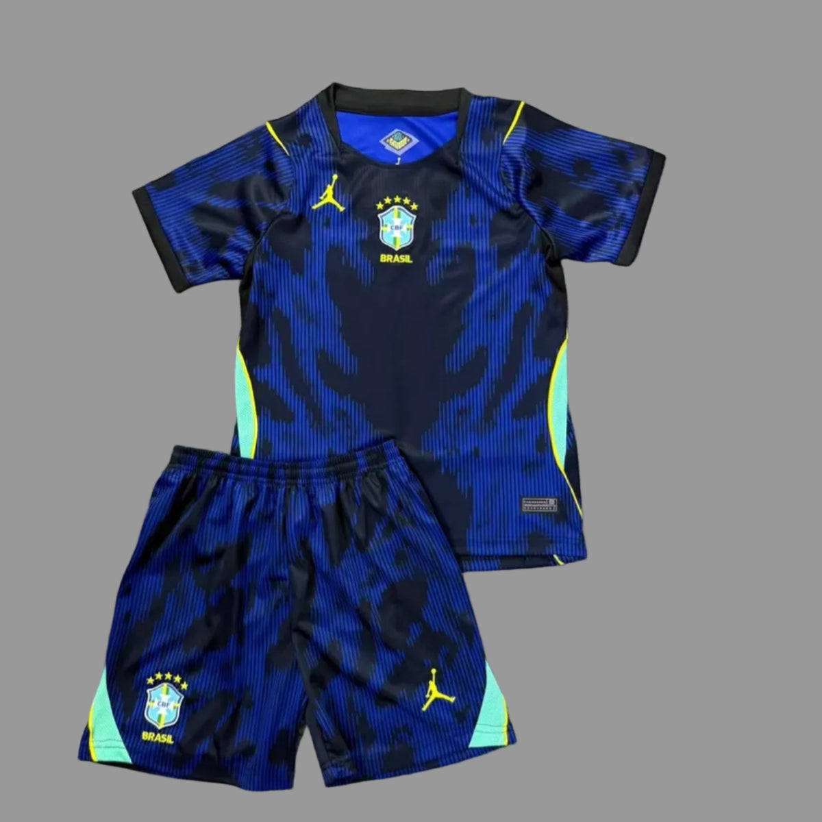 Uniforme Niño Brasil Visitante 2026 Azul Jordan